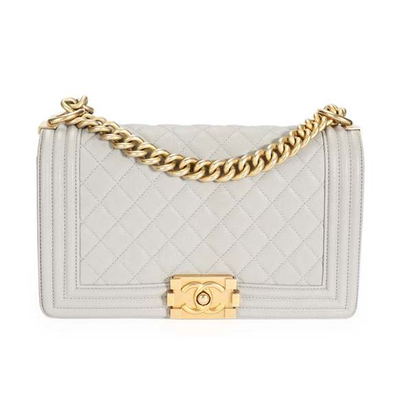 Chanel Metallic Copper Quilted Caviar New Medium Boy Bag - Picture 1 of 8